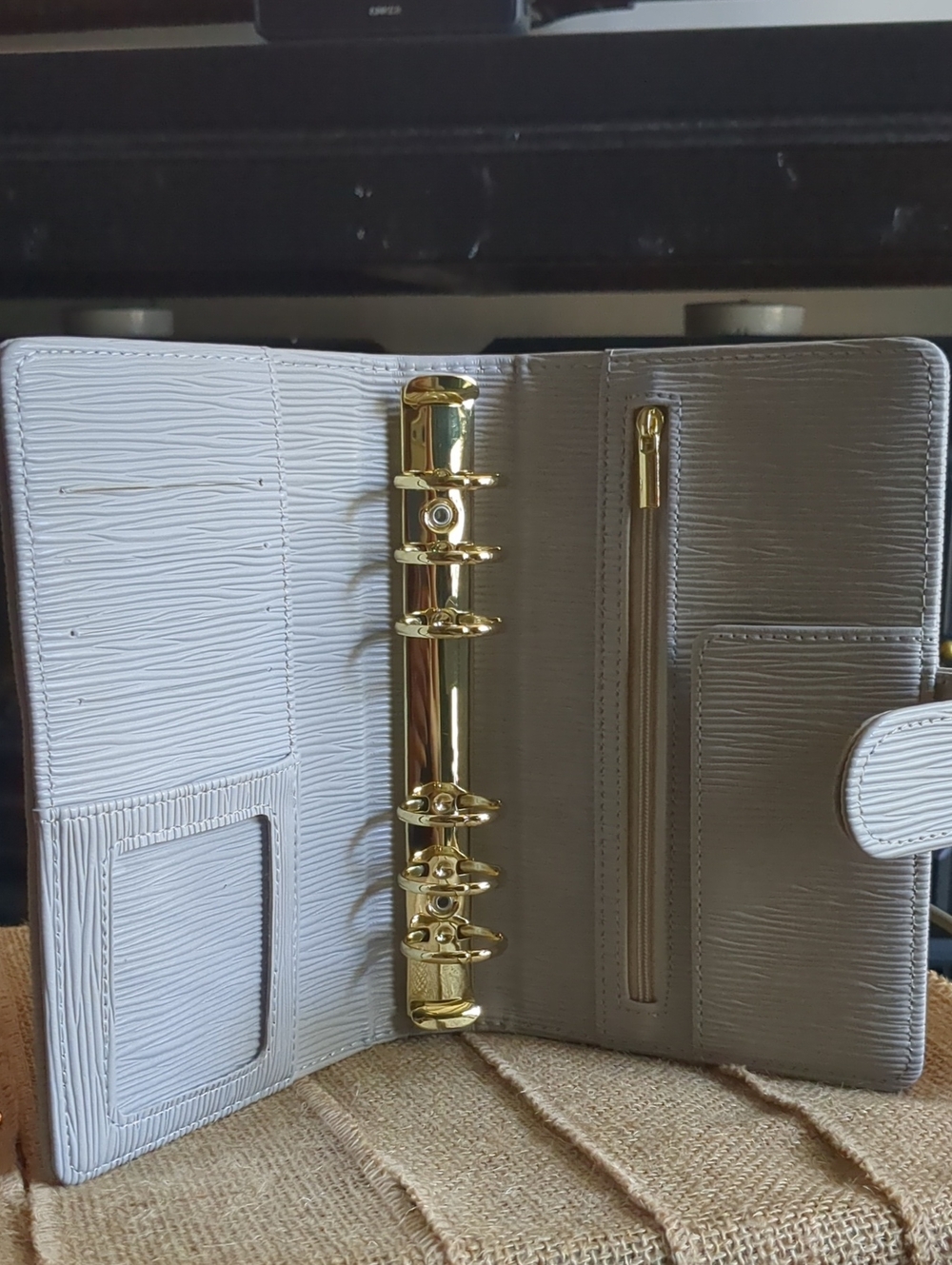 A6 Light Grey Binder With Gold Hardware